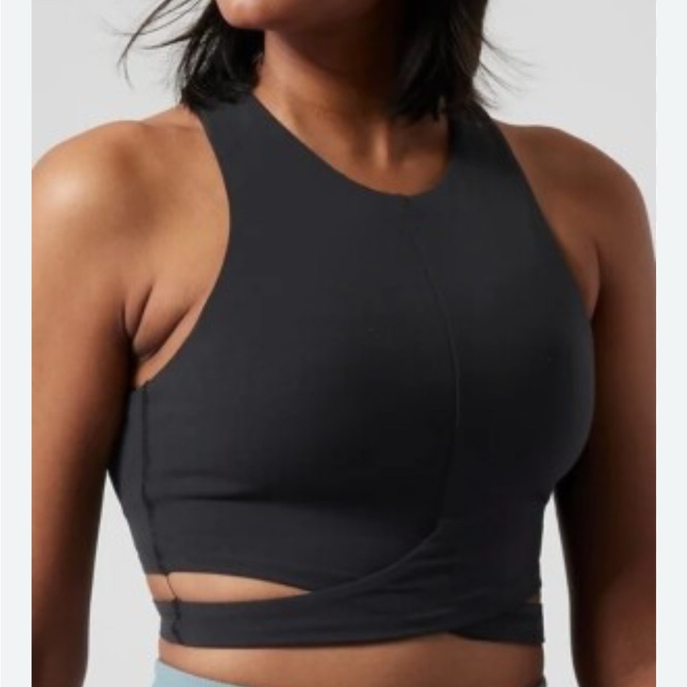Athleta Conscious Cutout High-Neck Crop Sports Bra